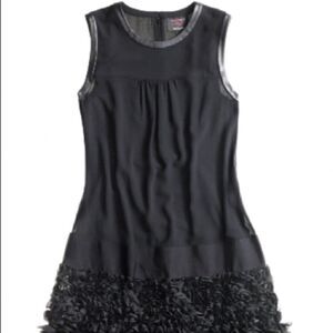 Giambattista Valli for impulse black vegan leather matte swirl ribbon hem midi S